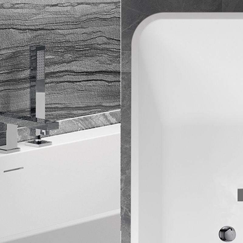 Stone Rectangular Soaking Bathtub Antique Finish Back to Wall Bath Tub