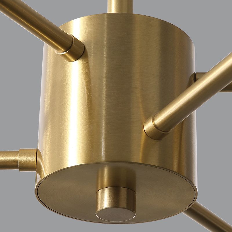 Luz de colgante de oro de vidrio en la lámpara de lámpara de cobre de estilo de lujo moderno para espacios interiores