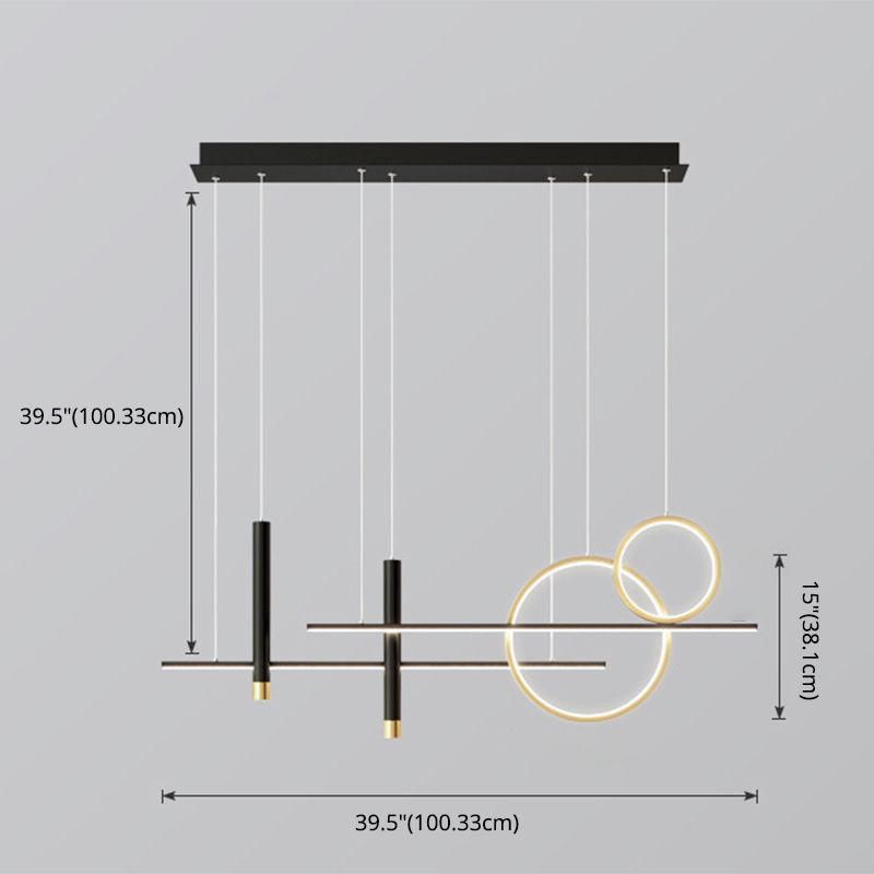 Wrought Iron LED Island Pendant Light in Modern Creative Style Silica Gel Ceiling Light for Dining Room