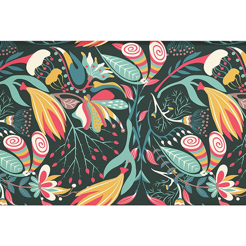 Tapis botanique de tapis bohème multicolo