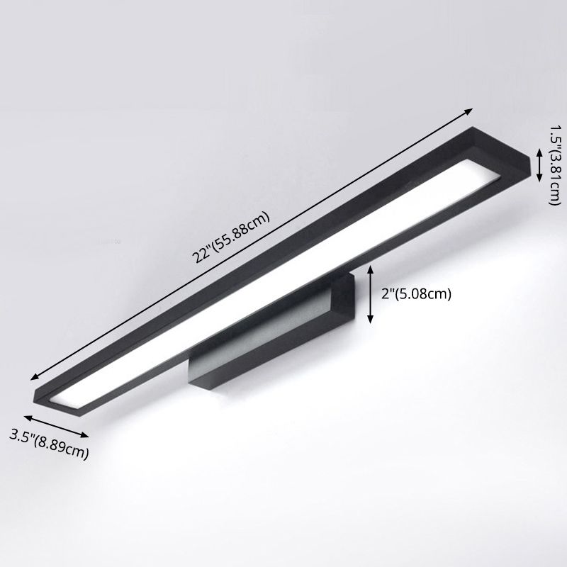 Rectangle Vanity Lighting Fixtures Modern Minimalist Style Metal Vanity Sconces