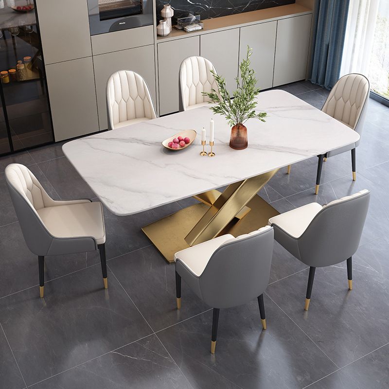 Traditional Luxury Dining Table Sintered Stone Dining Table for Kitchen