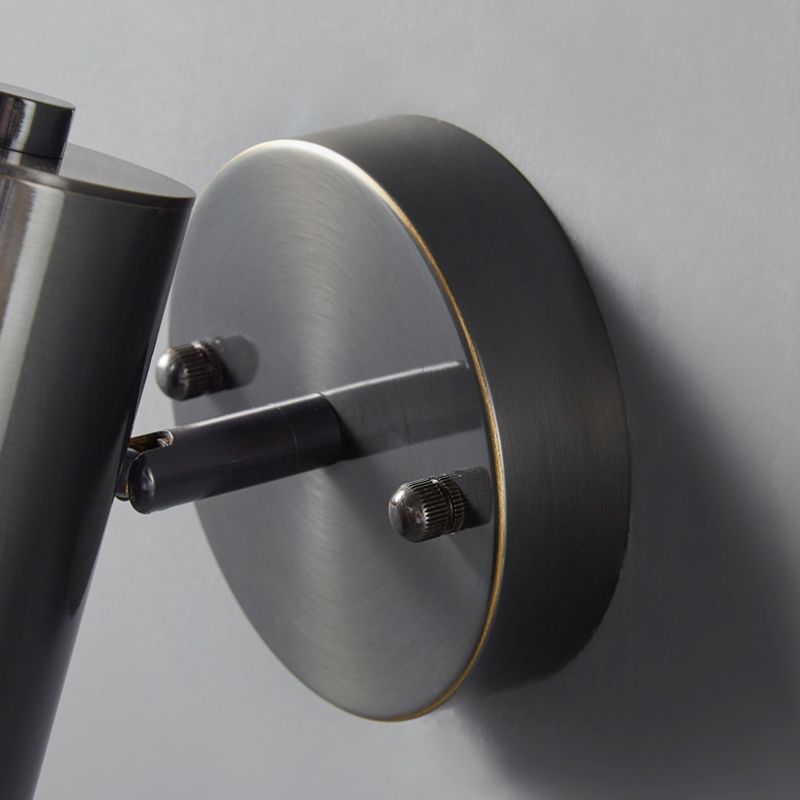 Metal Cylinder Shape Wall Lighting Modern Style 1 Light Wall Light Sconce in Black