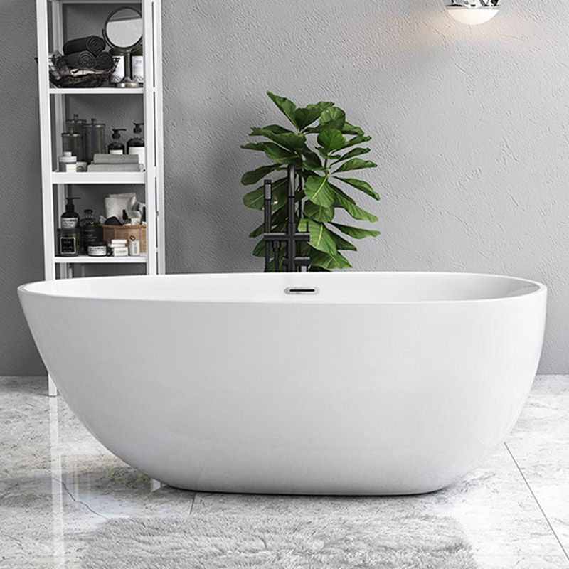 Modern Acrylic Bathtub Freestanding Soaking Bathtub with Drain Bath Tub