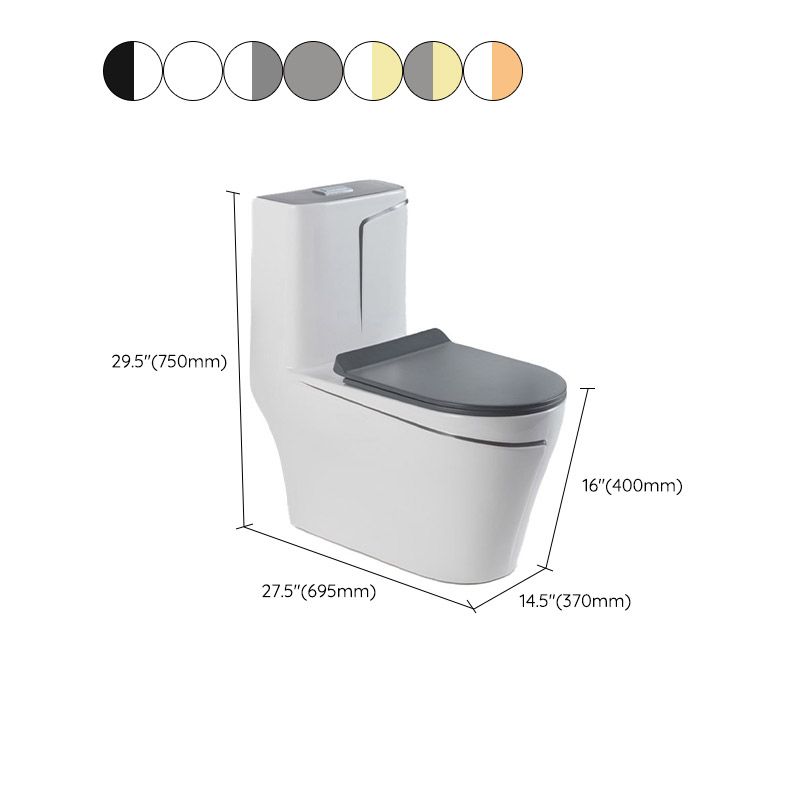 Skirted Flush Toilet Floor Mount Traditional One-Piece Toilet with Slow Close Seat
