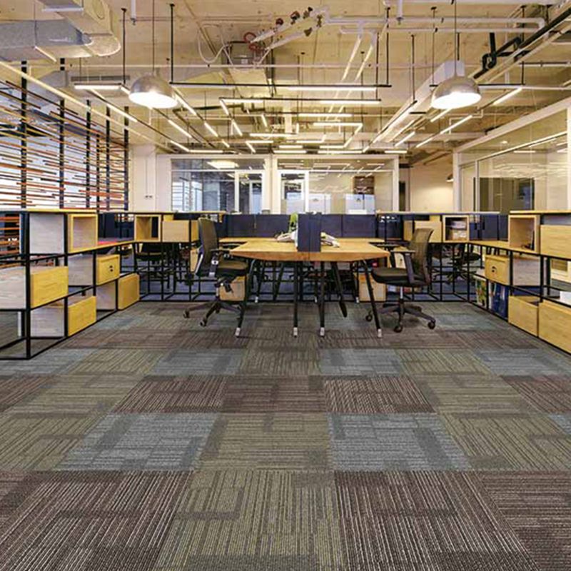 Office Level Loop Carpet Tile Dark Color Fade Resistant Loose Lay Indoor Carpet Tiles