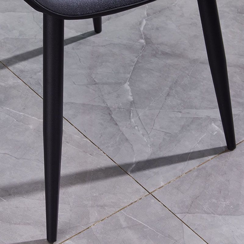 La parte posterior sólida sin brazos del diseño minimalista preside el cuero de la microfibra que cena la silla lateral