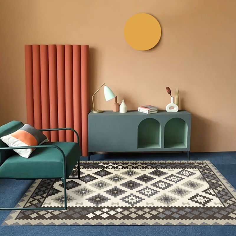 Retro Southwestern Pattern Rug Polyester Carpet Non-Slip Backing Area Rug for Home Decoration