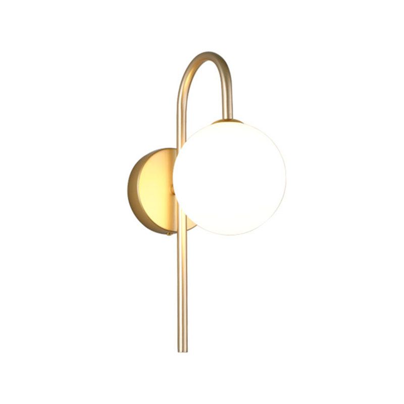 Iluminación de pared de cuello de vidrio de vidrio Lucinación de pared de estilo nórdico lámpara de luz para dormitorio para dormitorio