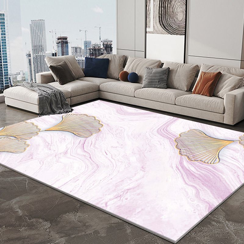 Abstract Print Living Room Non-Slip Backing Rectangle Modern Polyster Carpet