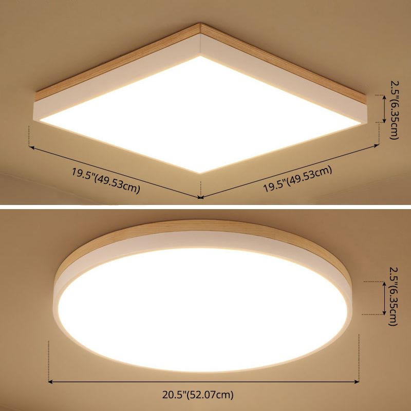 Lampe de plafond en bois de luminaire de montage de plafond moderne