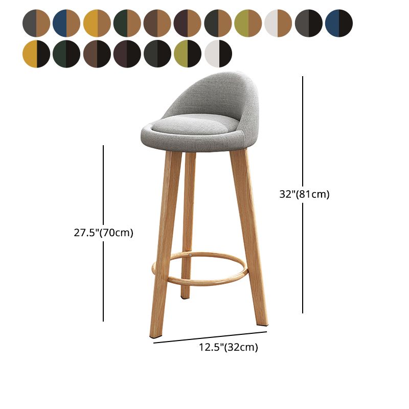 Scandinavian Style Bar-stool Steel Legs Round Seat Single Counter Stool for Kitchen Bar