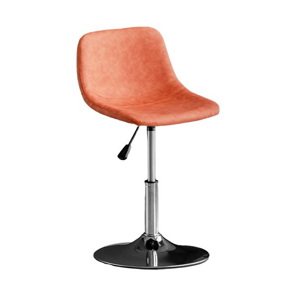 Contemporary Metal Barstool Faux Leather Counter Stool with Black Base for Home