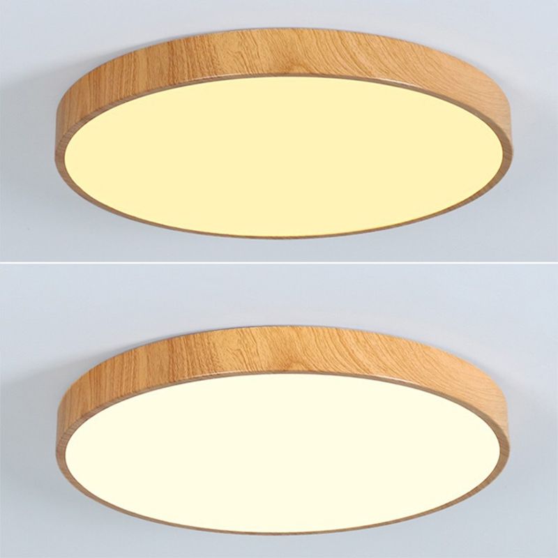 Lámpara empotrada de madera circular moderna con montaje empotrado
