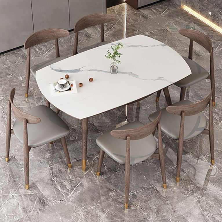 Modern Dining Set 1/4/7 Pieces Folding Dining Table with Open Back Dining Side Chairs