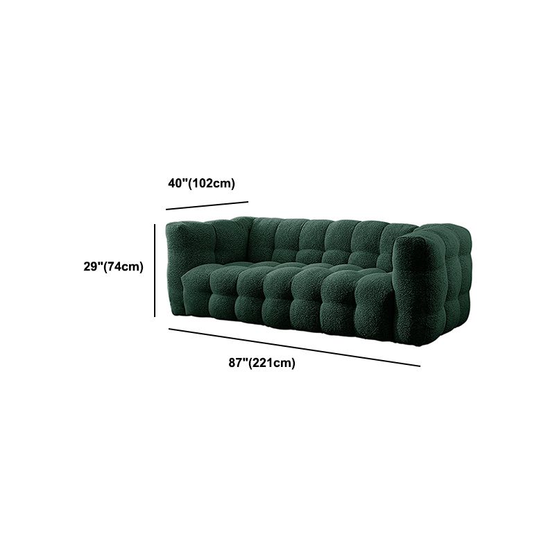 3/4-Seater Biscuit Back Sofa Modern Dark Green Tuxedo Arm Sofa