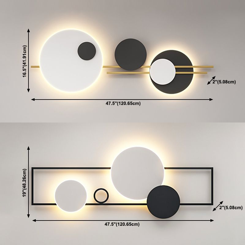 Nordic Style Metal Wall Light Geometric Colorful LED Wall Sconce for Living Room