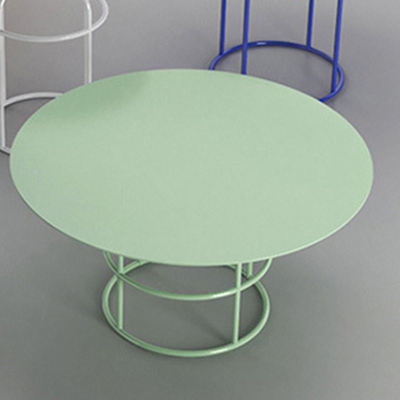Frame Shaped Base Design Cocktail Table Multi-color Selection of Metal Round Coffee Table