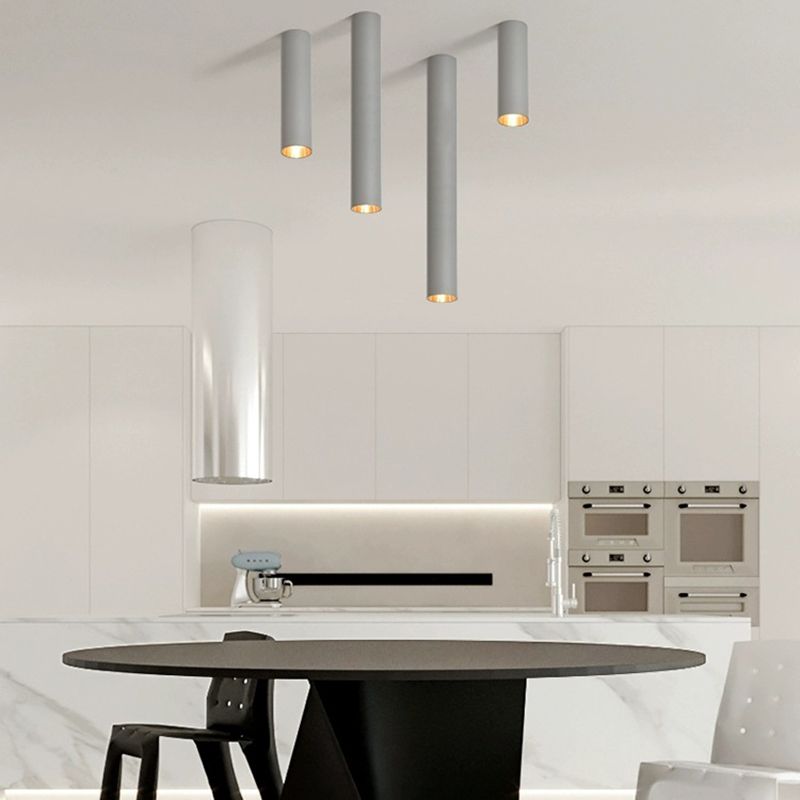 Forma cilindrica LED Lampada da Soffitto Moderna Alluminio 1 Luce Flush Mount per Shop