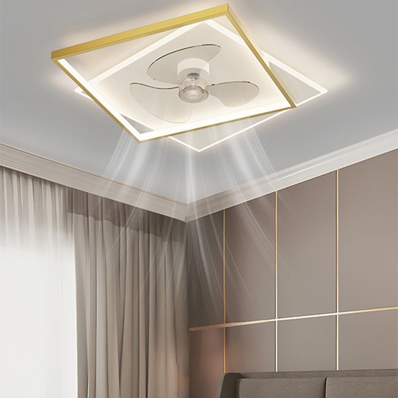 Lampada a ventola a soffitto in metallo in stile semplice con lama a ventola ABS