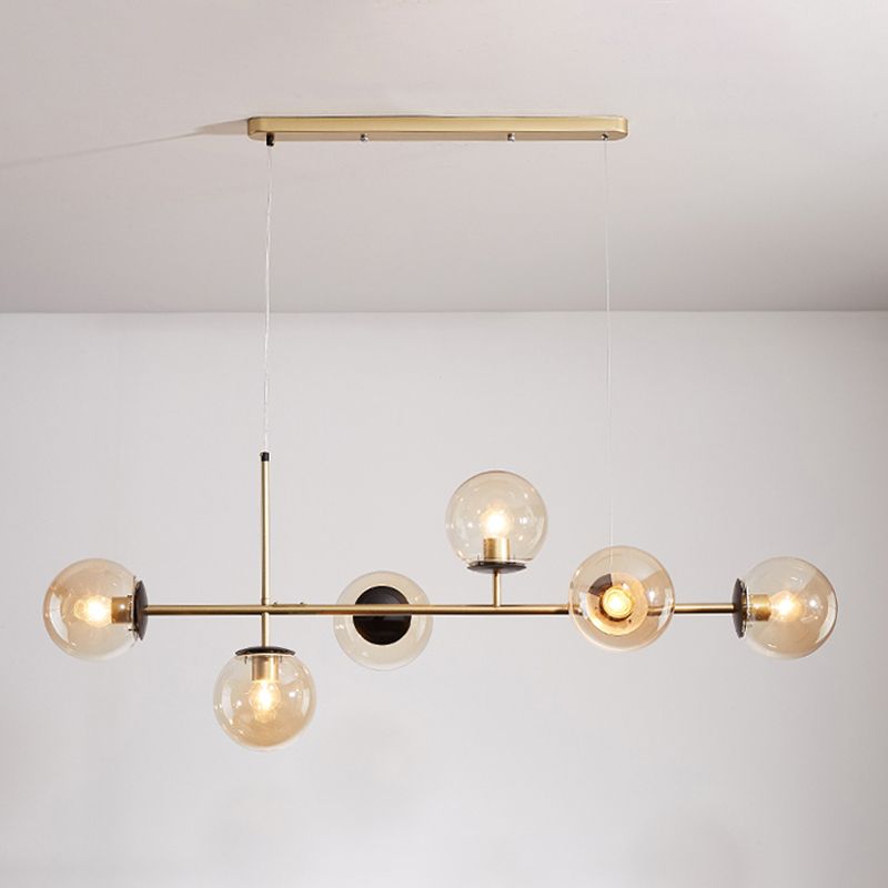 Contemporary Sphere Island Light Glass Island Lighting Fixtures for Kitchen