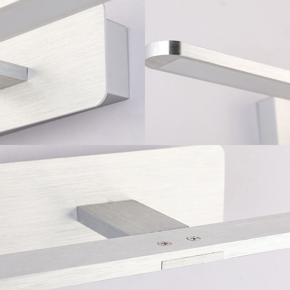 Linear Metal Wall Sconce Lamp Modernist Led 19.5"/23.5"/34" Wide Silver/Nickle Wall Mounted Vanity Light Fixture in White/Warm Light