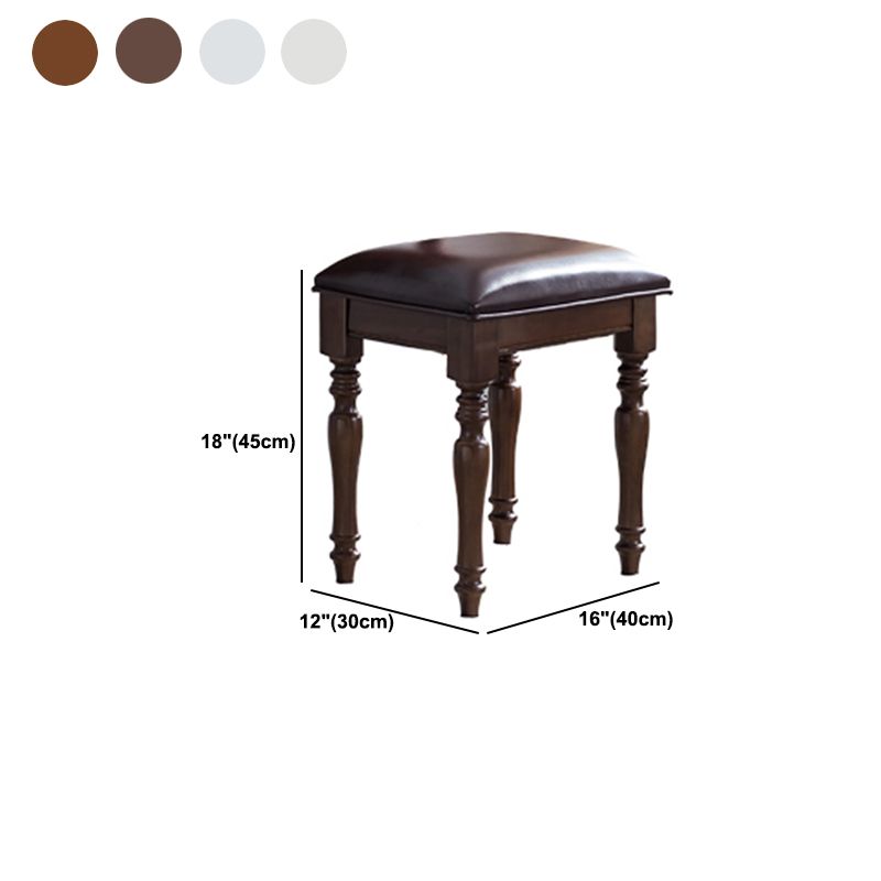 23.6" W Wood Vanity Table 1-Drawer Vanity Makeup Table Set with Mirror & Stool