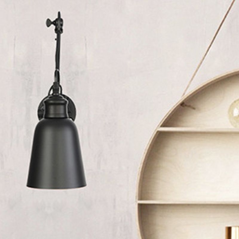 Adjustable Industrial Bell Wall Lights Metal 1-Light Wall Light Fixture