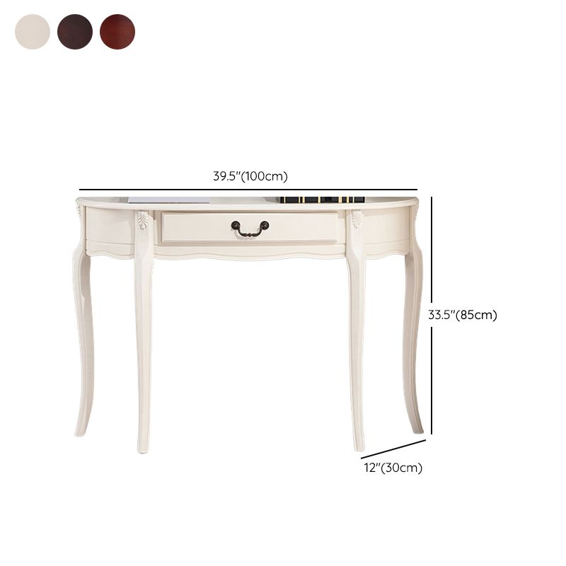 Mid-Century Modern Wooden End Table Half Moon Sofa Console Table for Hall