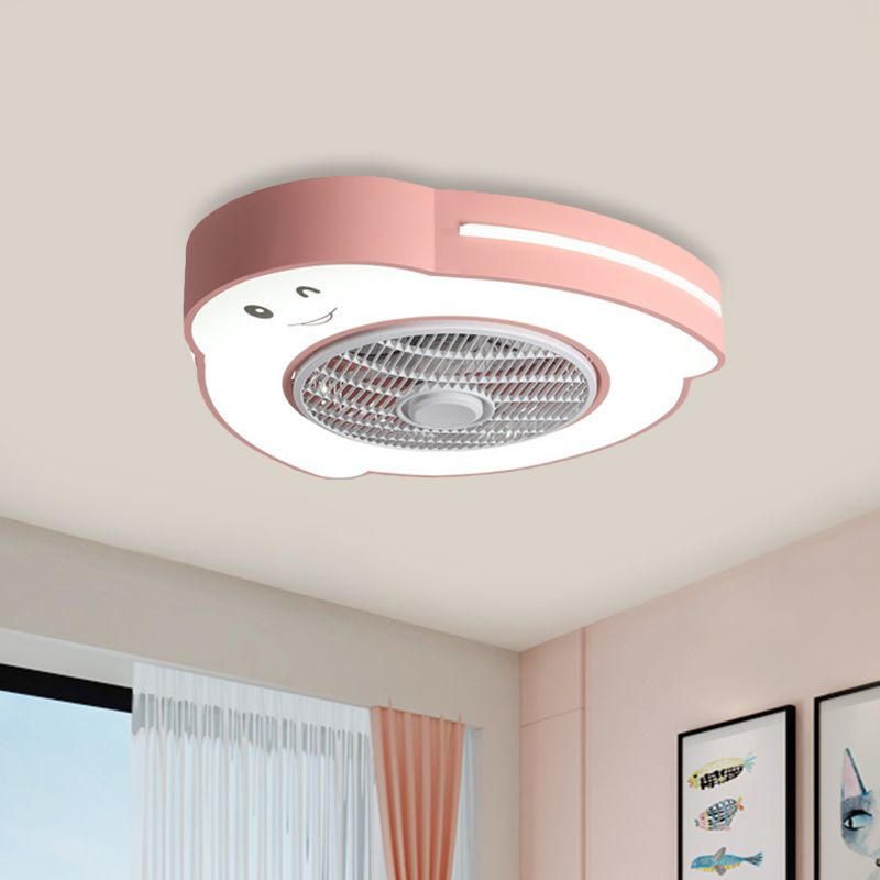 Cartoon Bear / Rabbit / Penguin Fan Lampy Acrylic Kids Room 23 "LED de large près du plafond Light en rose / gris