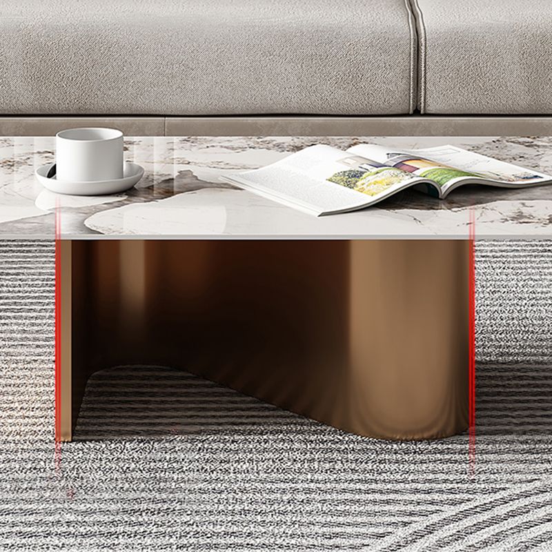 Glam Abstract Coffee Table Slate Coffee Cocktail Table, Brushed