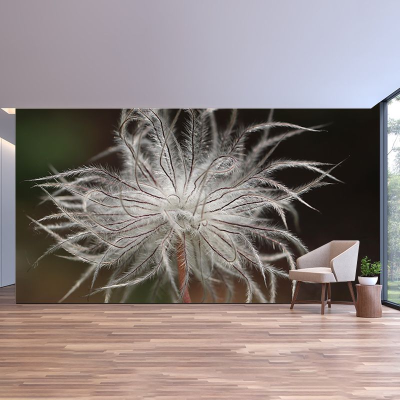 Pulsatilla Flower Wall Decor Mural Moisture Resistant Living Room Wall Covering