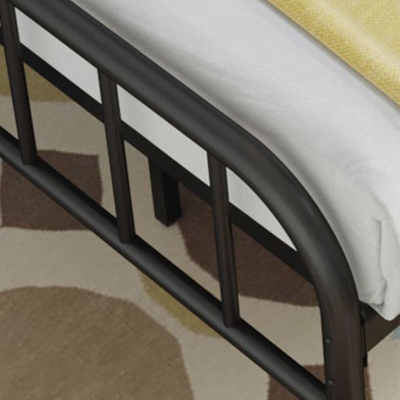 High Profile Standard Bed, Metal Slat Headboard Contemporary Bed