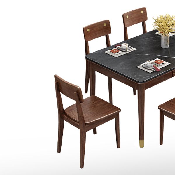 Traditional Luxury Dining Table Solid Wood Rectangle Dining Table for Home Use