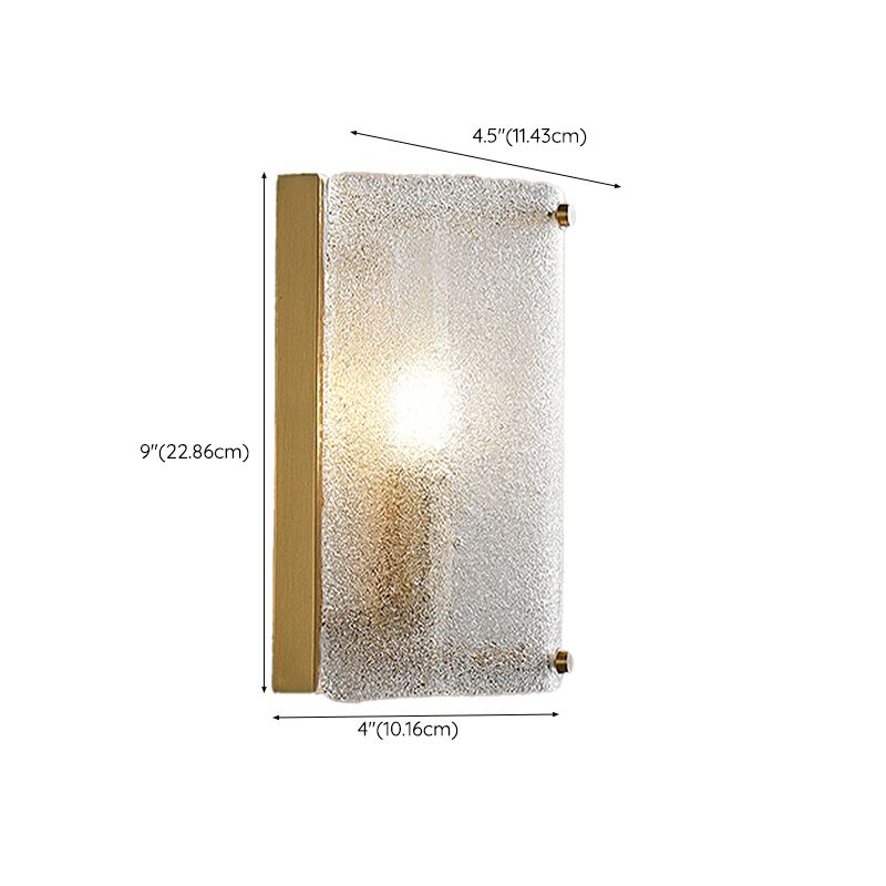 Modern Metal Wall Sconce Semicircle Shape Wall Light with Glass Shade for Bedroom
