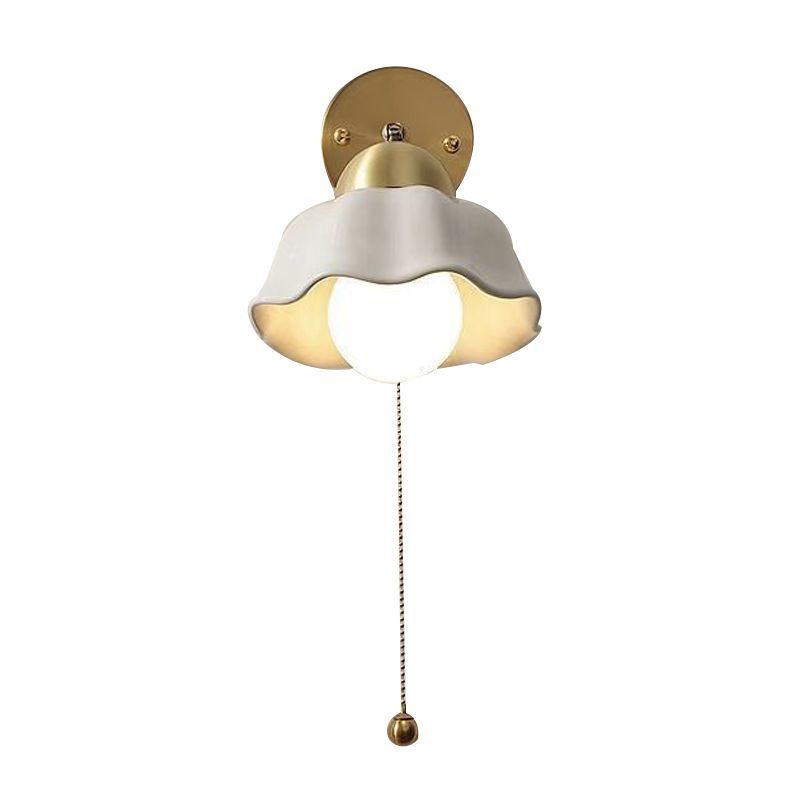 Nordic Style Wall Light Dome Shape Wall Lamp with Ceramic Shade for Bedroom
