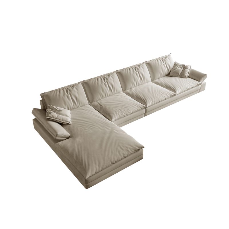 Scandinavian Cream Cushion Back Stain-Resistant Faux Leather Sofa