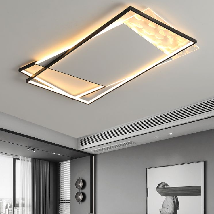 LED Flush Light New Modern Aluminum Rectangular Ceiling Mount Lamp for Living Room
