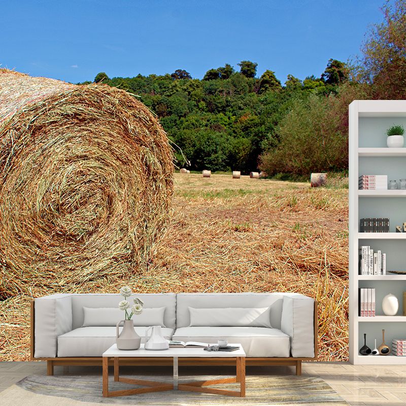 Moisture Resistant Straw Bales Mural Wall Covering for Kitchen Wall Decor