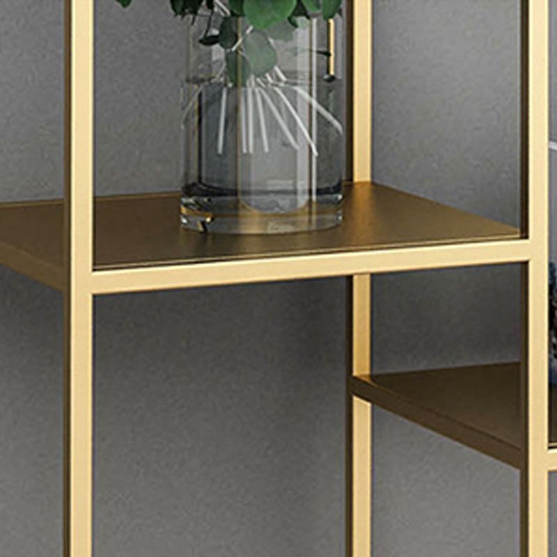 Modern Metal Bookshelf Etagere Open Shelf Bookcase in Burnish-70.8" H x 11.8" W