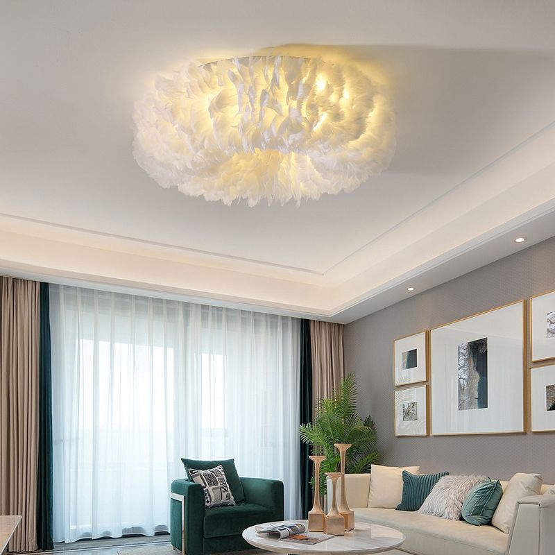 Donut En Forma De Habitación Para Niñas En Forma De Rubor Techo Ligero Pluma Modernista Montaje De Iluminación Montaje