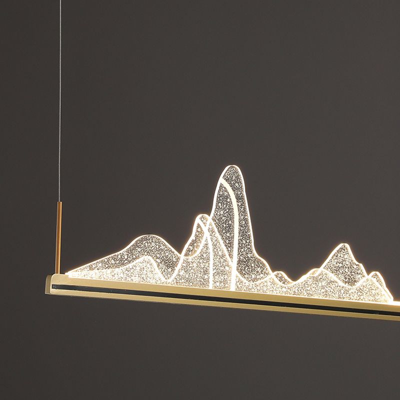 Contemporary Pendant Light for Kitchen Linear Island Pendant Light Metal 1-Light