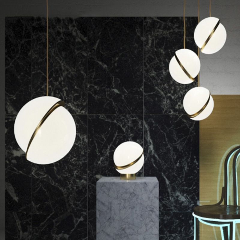 Orbe de style moderne suspendu blanc acrylique 1 tête pendante de tête pour chambre à coucher