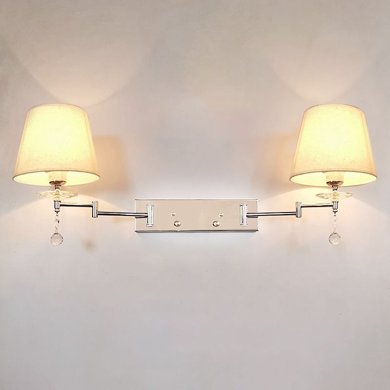 Modern Adjustable Wall Sconce Two Head Metal Wall Mounted Light Fixture for Living Room
