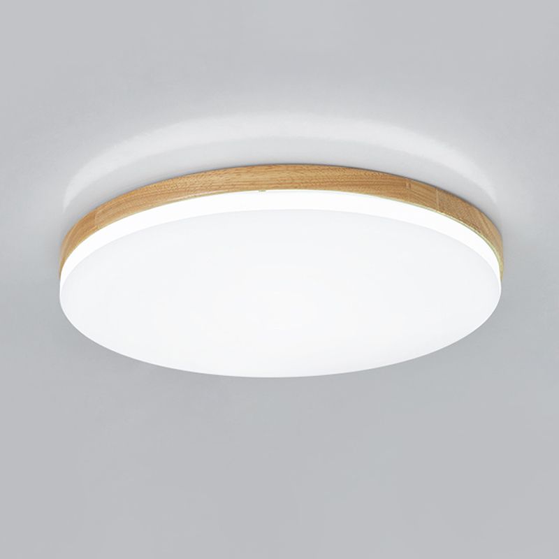 Lampada da soffitto a LED minimalista per montaggio ad incasso per camera da letto, beige, con paralume circolare in acrilico, larghezza 10"/15"/19"