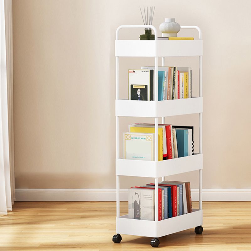 Modern Plastic Bookshelf Pure White Etagere Open Shelf Bookcase