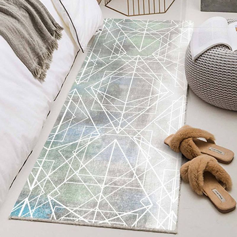 Kreative abstrakte Kunst Indoor Teppich weiß getünschtes Farbblockbereich Teppichpolyester Anti-Rutsch-Rückschlag Teppich für die Heimdekoration