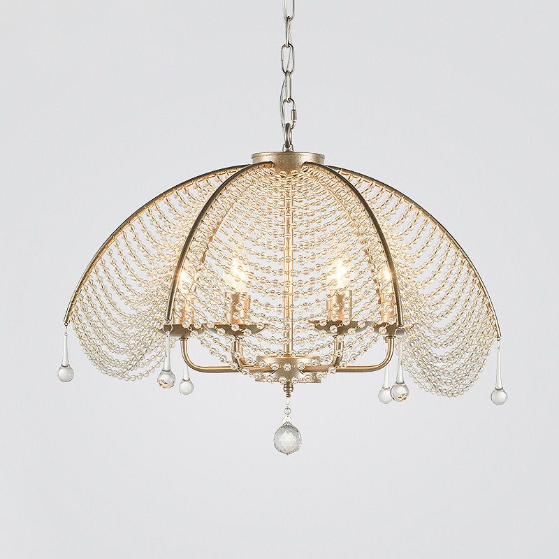 Candelera de oro de cristal paraguas 3 luces colgante de suspensión con diseño de velas