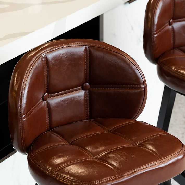 Contemporary Low Back Rubberwood Indoor Bar Stools with Cushion