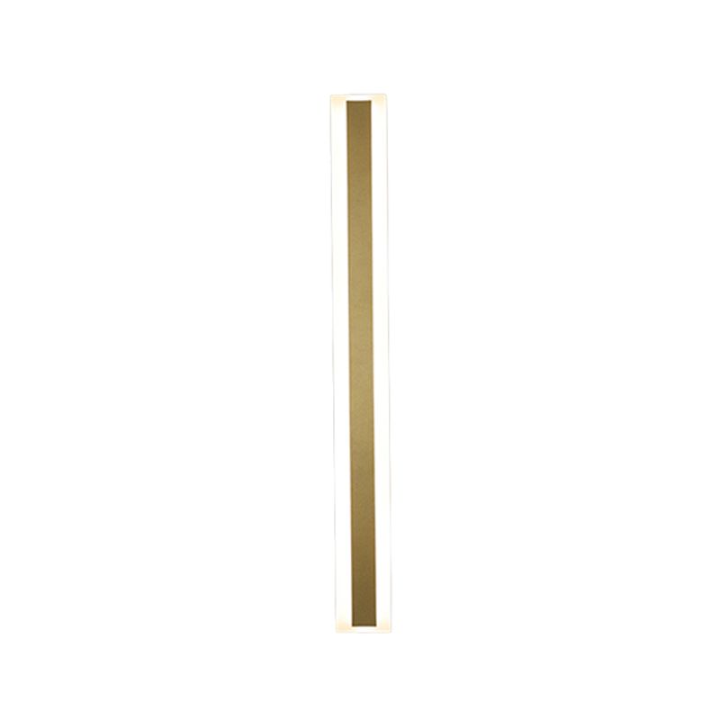 Metal Linear Shape Wall Mount Lighting Modern 1-Light Wall Mount Light Fixture in Gold